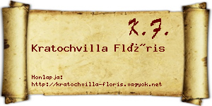 Kratochvilla Flóris névjegykártya